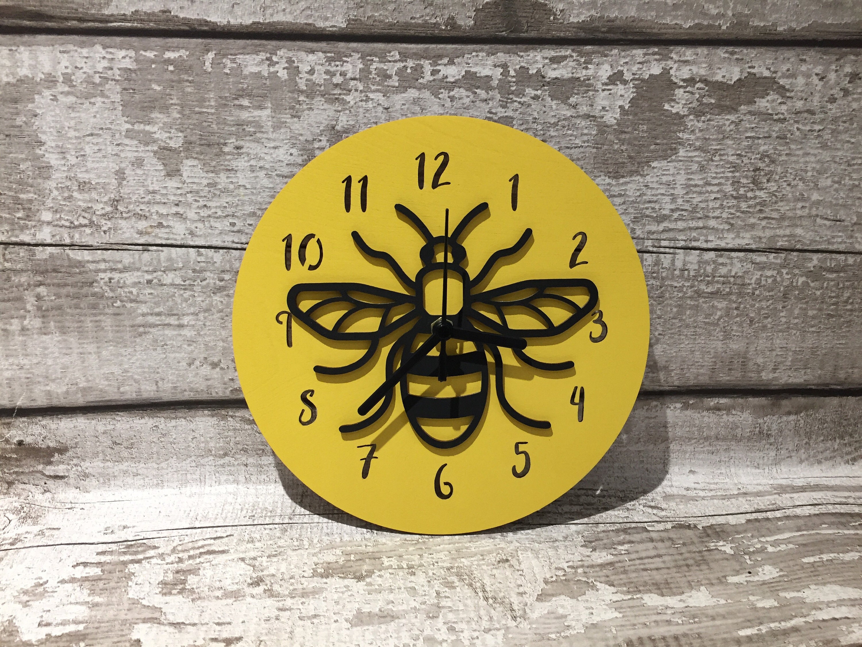 Bee Clock Wooden Clock Nursery Decor Baby Gift Etsy