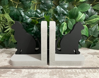 Wooden Cat Bookends | Nursery Bookends | Kids Bedroom Decor | Wooden Nursery Decor | Custom Painted Bookends