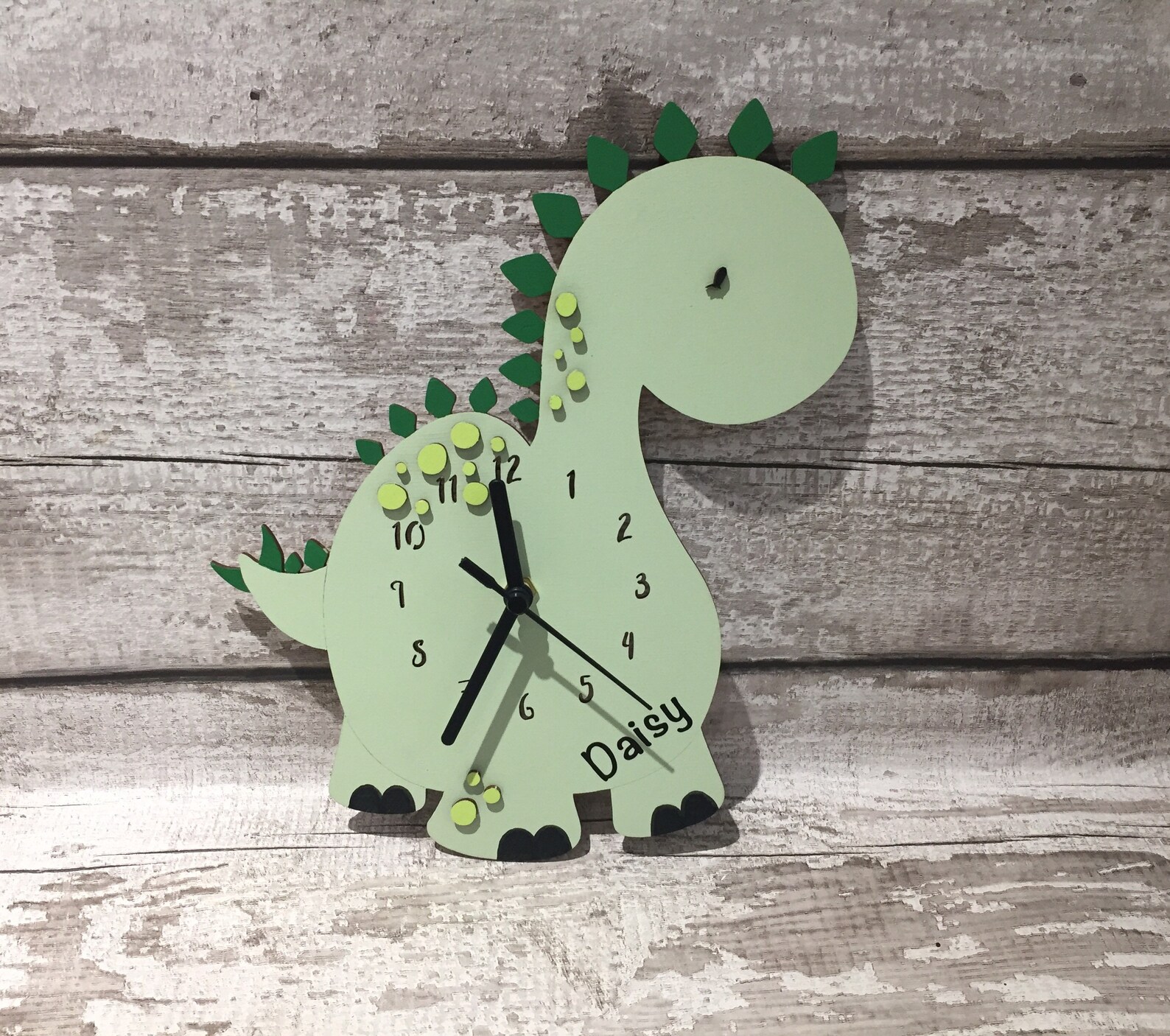 Dinosaur Clock Personalised Wooden Childrens Clock Etsy