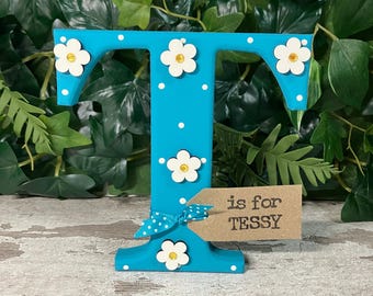 15cm Personalised Freestanding Wooden Letter | Custom Painted Name Nursery Decor