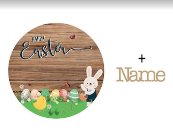 Personalised Easter Circle Name Plaque