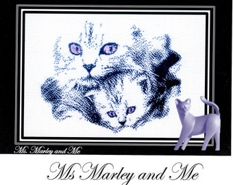 Ms Marly and Me "Here Kitty Kitty"  - Original Cat Series where the stitcher can determine the eye coloring