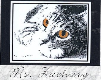 Ms Zachary "It's All in the Eyes"  - Original Cat Series where the stitcher can determine the eye coloring