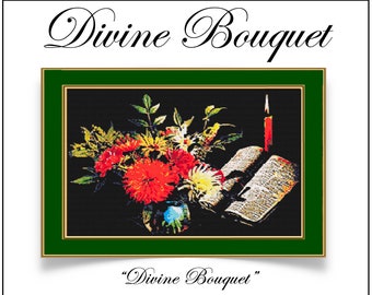 NEW for 2024- "Divine Bouquet" - Blue Vase with flowers for Ronnie's garden accompanied by God's word