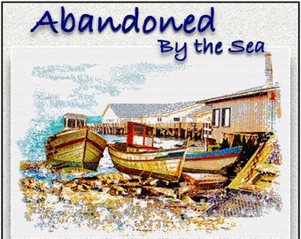 NEW for 2022- Abandoned..by the sea - NEW! Three boats grounded on the rocks of a waterman's working dock