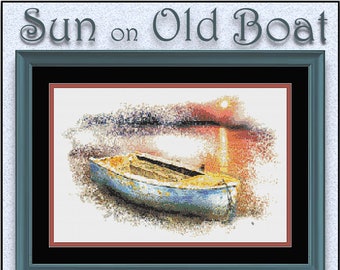 NEW for Fall 2022- Sun on Old Boat - With sunrise on the horizon a small boat catches the suns rays on a sleepy morning.