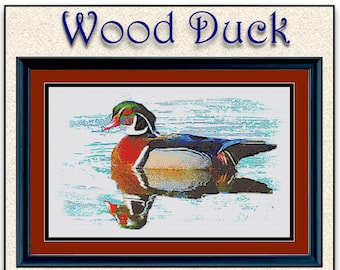 NEW SPRING 2022  Wood Duck- One of the most  colorful ducks captured in Cross Stitch