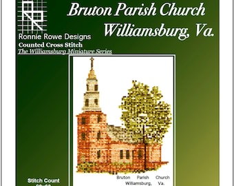 Bruton Parish Church - Williamsburg Va. - - A mini version of Ronnie's original Williamsburg series. Quick and easy to stitch.