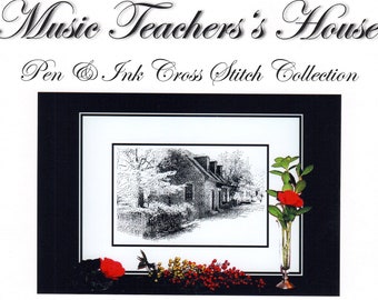 The Music Teacher's House (Pen and Ink Designs) - Where the importance of music was paramount during colonial times