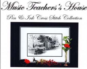 The Music Teacher's House (Pen and Ink Designs) - Where the importance of music was paramount during colonial times