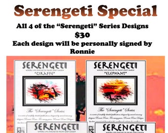 Special "Serengeti Series" - All 4 designs for the price of 3 and and signed by Ronnie