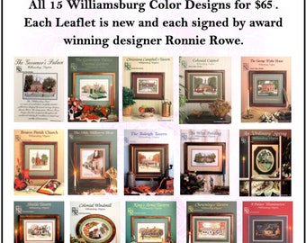 Williamsburg Booklets - All 15 of the original cross stitch series