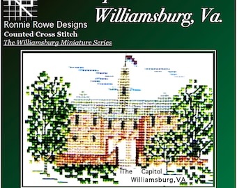 The Capitol - Williamsburg Va. - - A mini version of Ronnie's original Williamsburg series. Quick and easy to stitch.