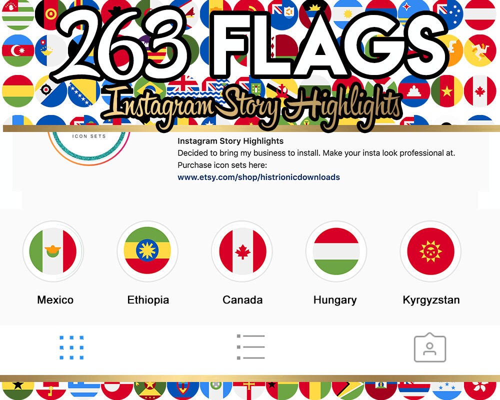 263 Country Flags Icons Instagram Story Highlight Covers ...