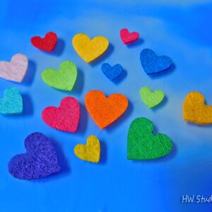 Laser Cut Felt Hearts: Mixed Colors & Sizes, 200 pc Craft Supply