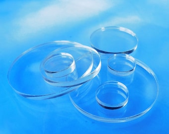 Clear Acrylic Circle Blanks: Laser Cut Craft Shapes (50pc)