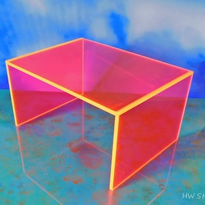 Neon Pink/ Green/ Yellow Acrylic Raiser 9.5” L x 5” H x 7” D, Acrylic Display Stand for Desk Office Bathroom, Fancy Fluorescent 1/4&quot; Raiser