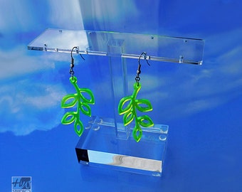 Clear Acrylic Earring Display Stand: T-Shape Lucite Holder for 4 Pairs, Handmade in US