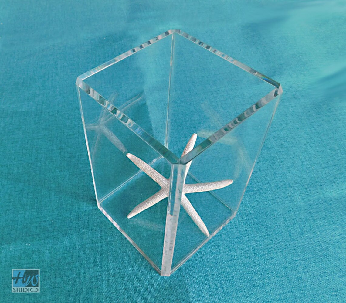 Clear Acrylic Box 1/4 6x6x8.25in Lidless Box Office Etsy