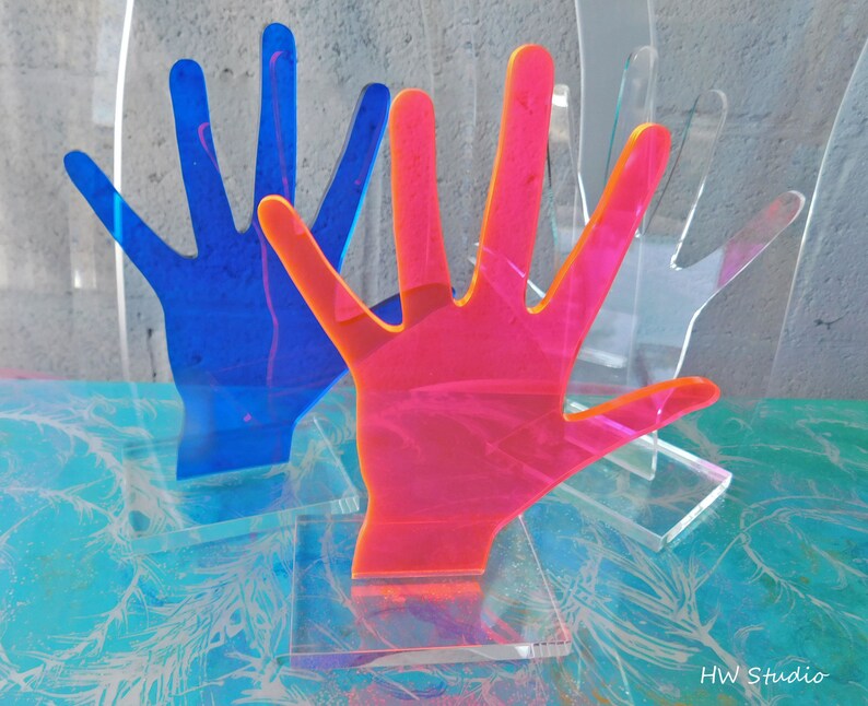 Handshaped Acrylic Hand Ring Display Stand Lucite Ring Etsy