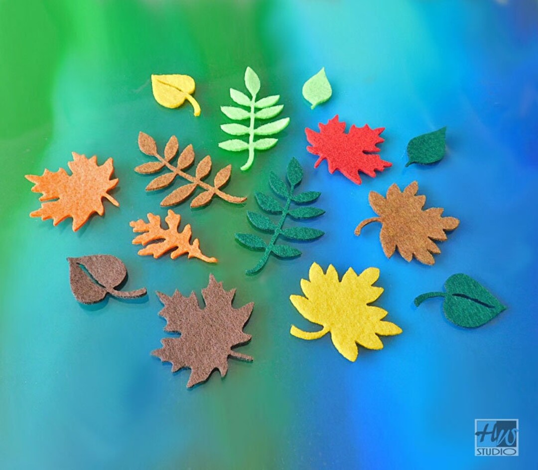 Felt Leaves 60pc Laser Cut Leaf Shapes Scrapbooking Craft Etsy
