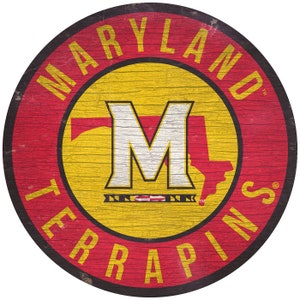 Maryland Terrapins 12 Inch or 24 Inch Round Sign