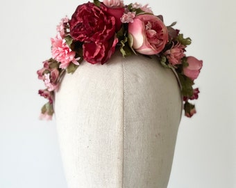 In the Pink ‘everlasting’ faux dried floral crown headdress