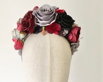 Hallowe’en faux floral crown headdress