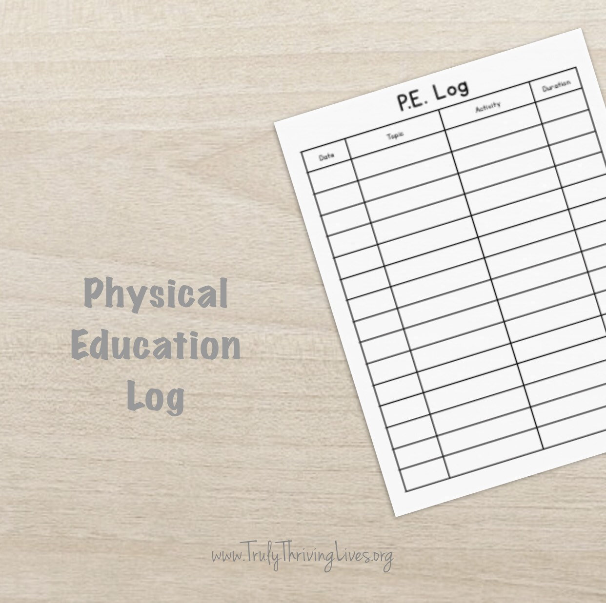 P.E. Log | HOMESCHOOL P.E. (physical Education) - Etsy