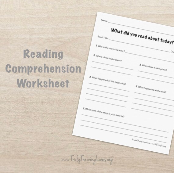 reading comprehension worksheet homeschool english etsy