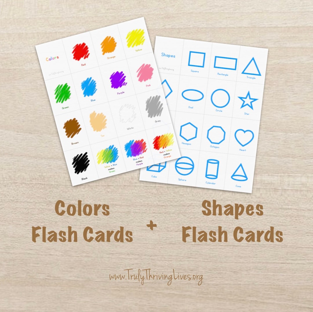 Colors & Shapes Flash Cards HOMESCHOOL ART - Etsy