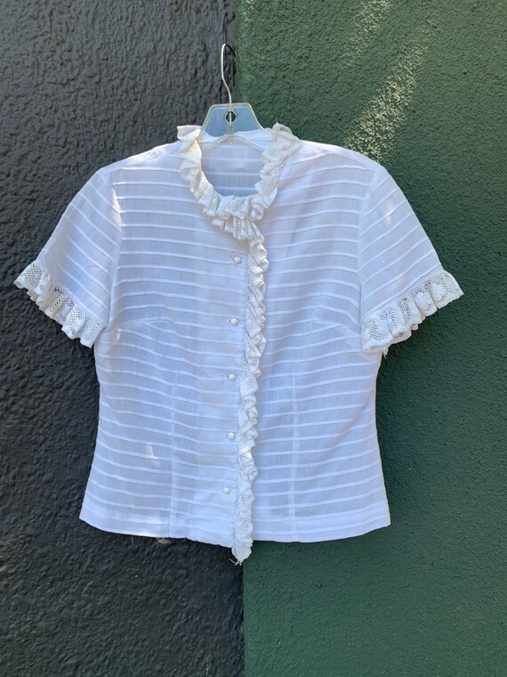 Vintage 1950s Adalaar ruffle blouse