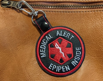 Medical Alert Emergency Alert Key Chain, Bag Tag, Key Ring, Key Fob, Diabetes, Epipen, Asthma, Insulin, Epilepsy, Autism, Deaf, Anxiety