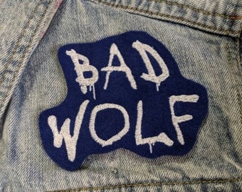 Bad Wolf Dr Who Iron On Sew On Embroidered Patch Bad Wolf Dr Who Iron On Sew On Embroidered Patch