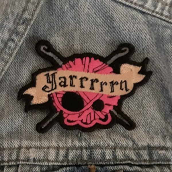 Yarn Iron On Patch| Embroidered Patch | Craft Patch | Patches for Denim Jackets | Embroidered Applique | Wool Patch | Pirate Patch | Crochet