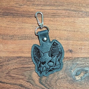 Bat Skull Keyring READY TO SHIP, Bag Tag, Key Fob, Chain, Snap Tab, Clip, Skeleton, Goth, Gothic, Dark, Creepy