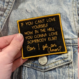 Love Yourself Iron On Patch | Embroidered Patch | LGBT Patch | Patches for Denim Jackets | Embroidered Applique | Ru Paul Patch | Drag Race