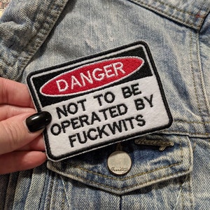 Danger Sign Iron On Patch