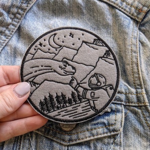 Friendship Dinosaur Astronaut Iron On Patch
