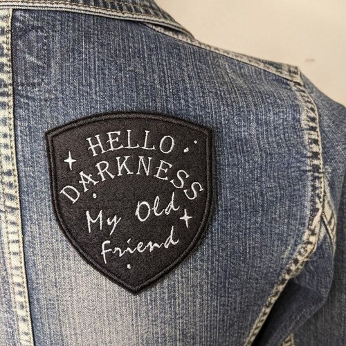 Hello Darkness My Old Friend Iron on Patch Embroidered Patch - Etsy UK