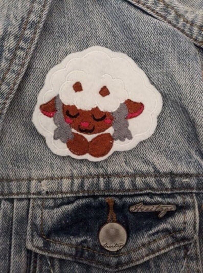 Soft Edge Sleepy Sheep Iron On Patch