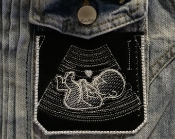 Ultrasound Pocket Iron On Patch