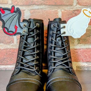 Angel and Devil Wings for Boots, READY TO SHIP Shoes, Skates, Rollerblades, Roller Derby, Good Evil, Laces, Alternative, Accessory, Cosplay