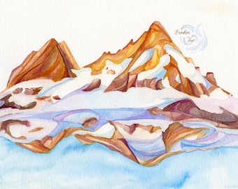 Broken Top, Oregon Watercolor Art - Archival Ink Print