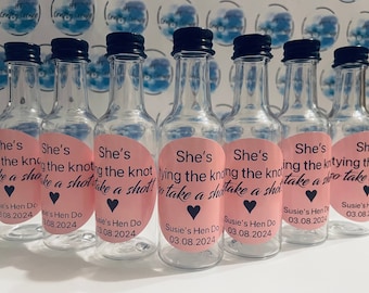 Personalised Shot Bottles: Hen Do Party Favors