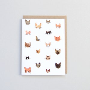 Carte vierge de chat | Carte vierge | de chat | Chats à l'aquarelle | Carte artistique