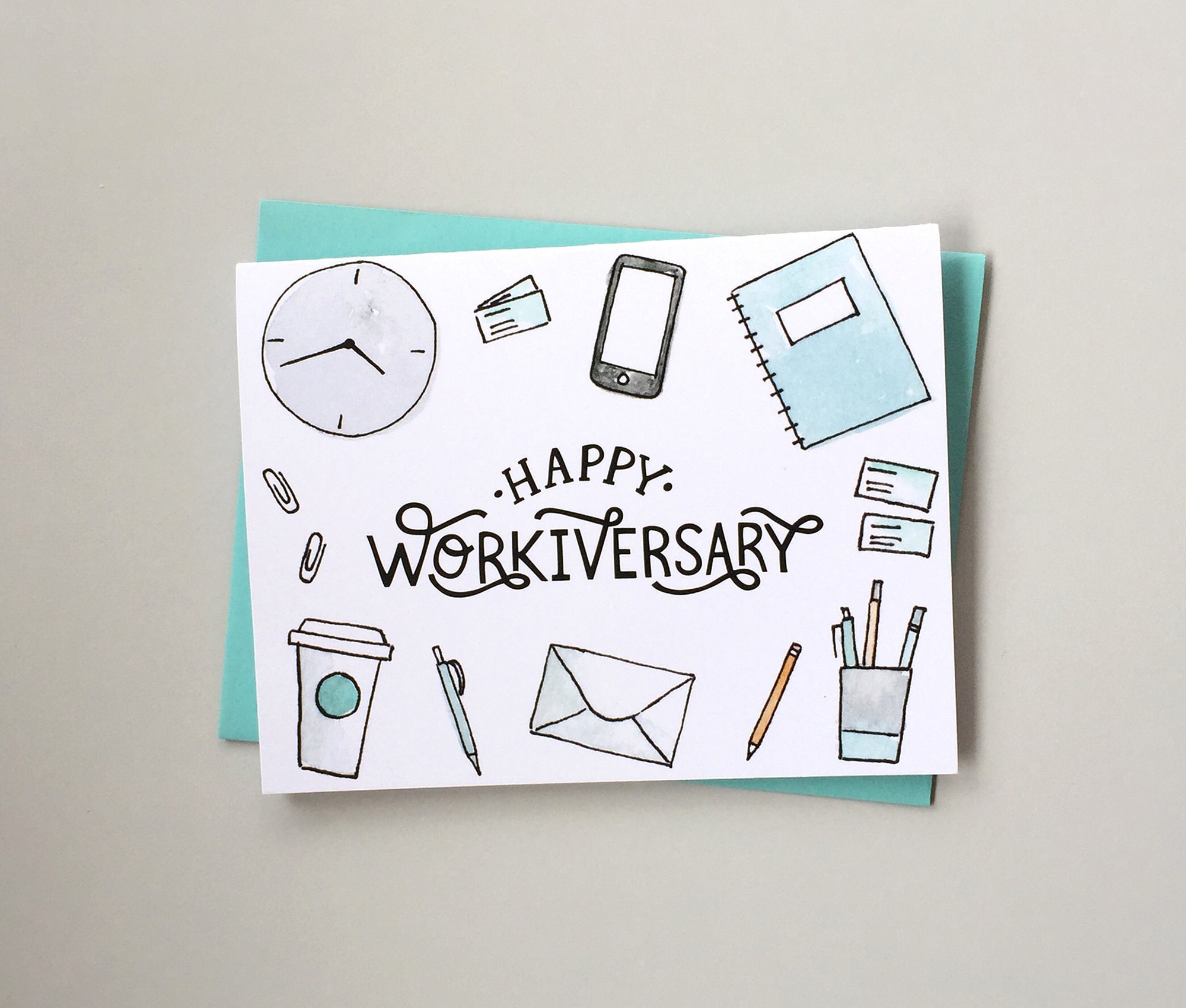 Office Workiversary Card Work Anniversary Card Card for Etsy Australia