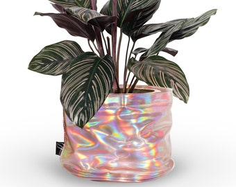 2 Pck Planter Covers - Indoor Planters Decorative - Plant Holder Basket - Cute Home Decor - Pink , Silver, Black , Brown , Purple