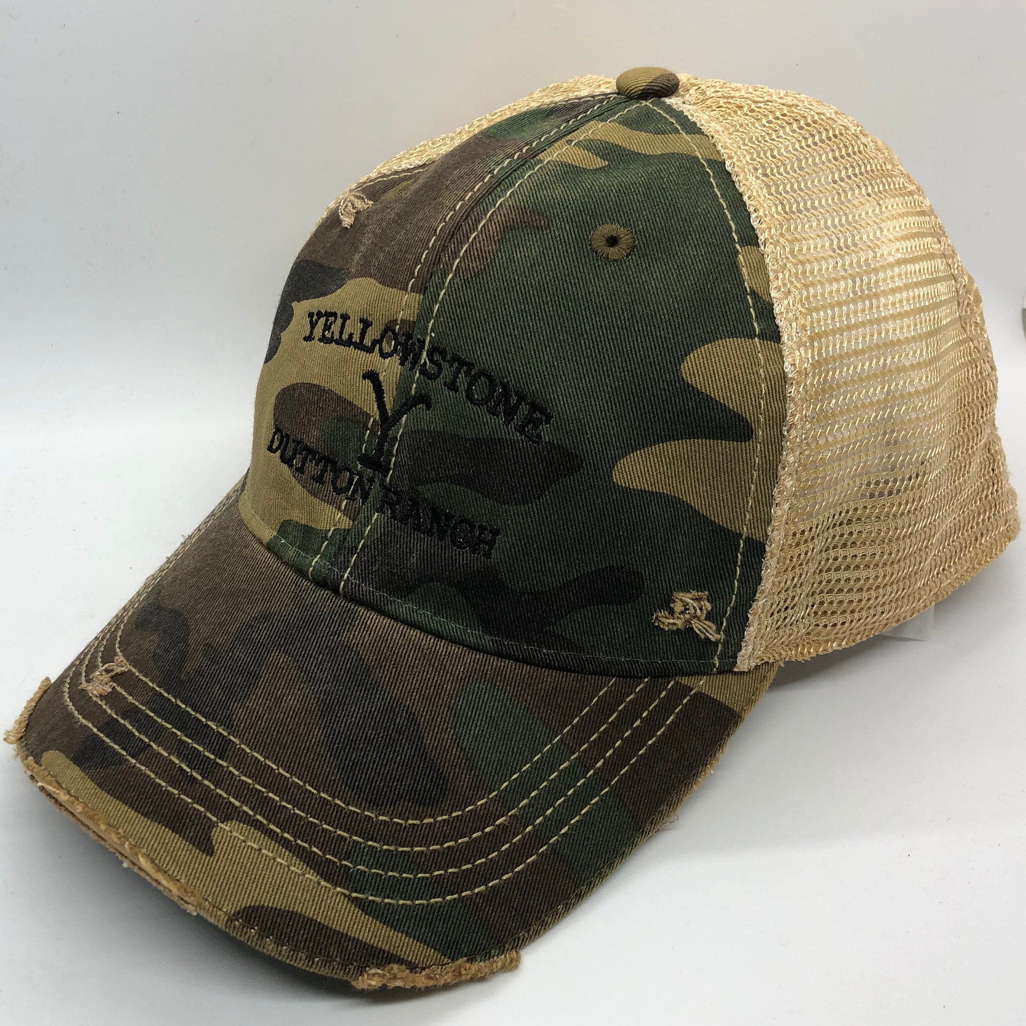Yellowstone Dutton Ranch Hat Camo Black Stitching Season 4 Etsy