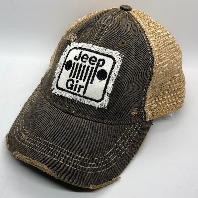 Jeep Girl Hat Jeep Hat Black Distressed Hat | Etsy